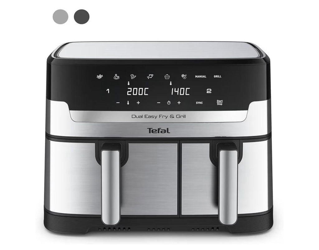 Tefal Airfryer & Grill |Dual Easy Fry & Grill | 8.3 L | Dual Drawers | 8 Pre-Set Cooking Programs | Dishwasher-Safe Parts