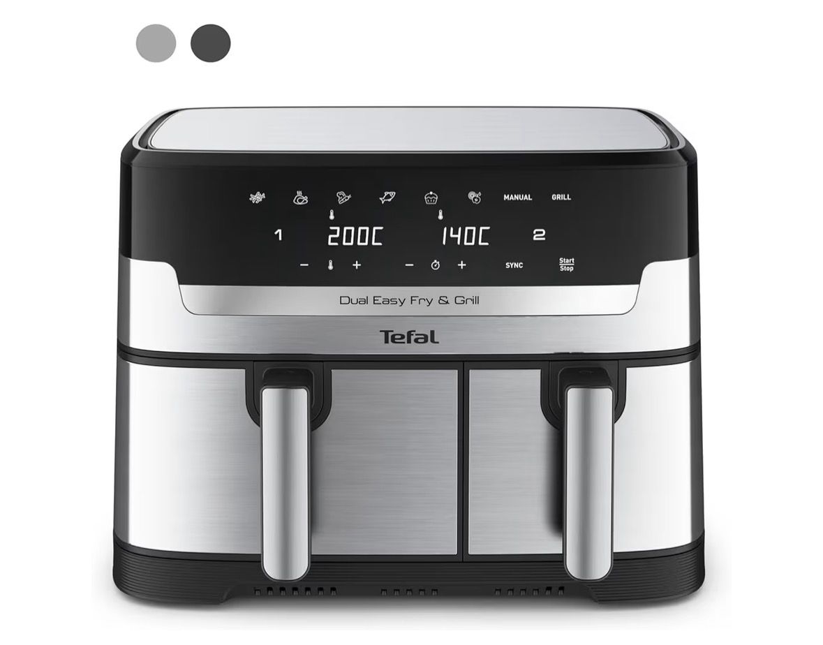 Tefal Airfryer & Grill |Dual Easy Fry & Grill | 8.3 L | Dual Drawers | 8 Pre-Set Cooking Programs | Dishwasher-Safe Parts