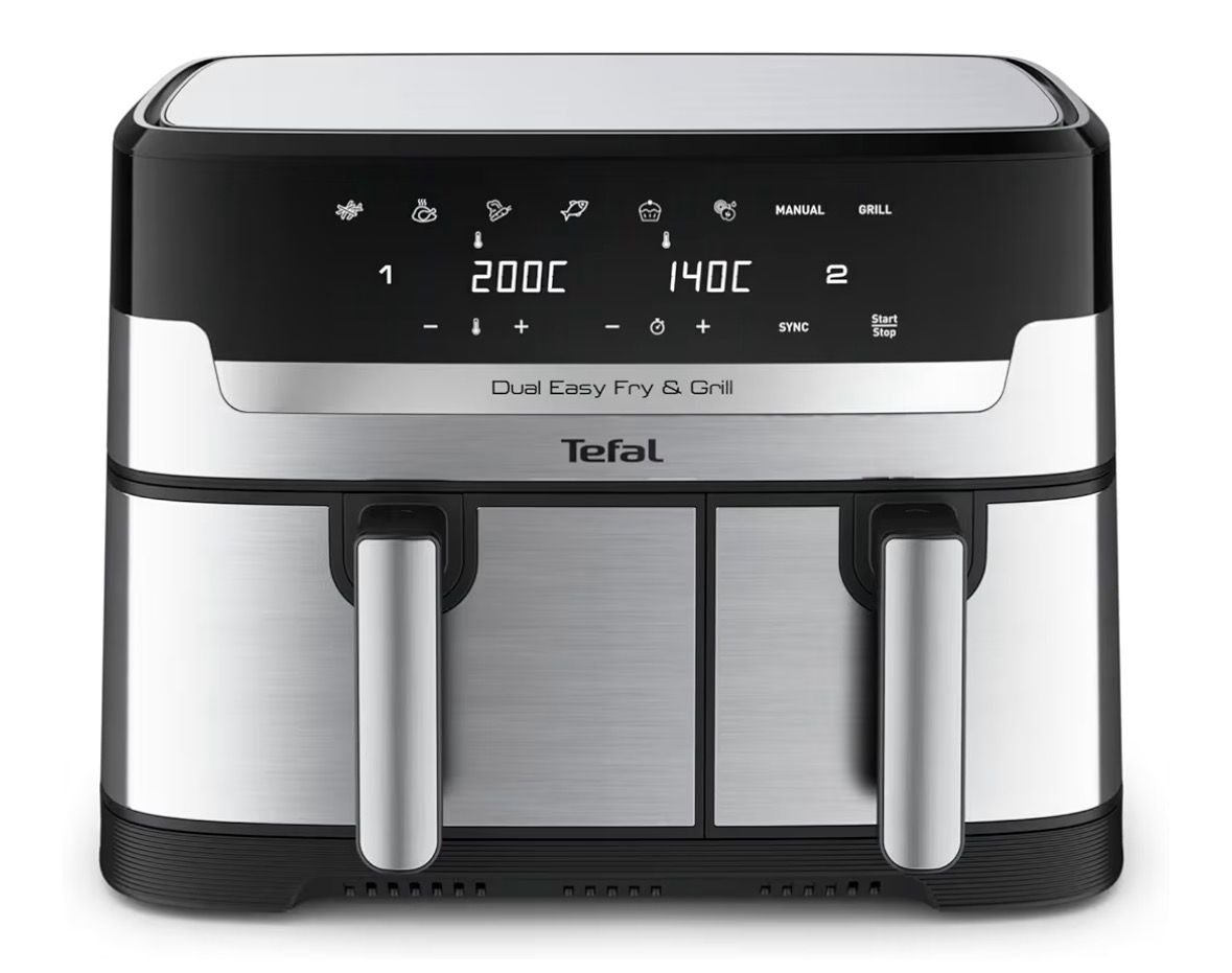 Tefal Airfryer & Grill |Dual Easy Fry & Grill | 8.3 L | Dual Drawers | 8 Pre-Set Cooking Programs | Dishwasher-Safe Parts