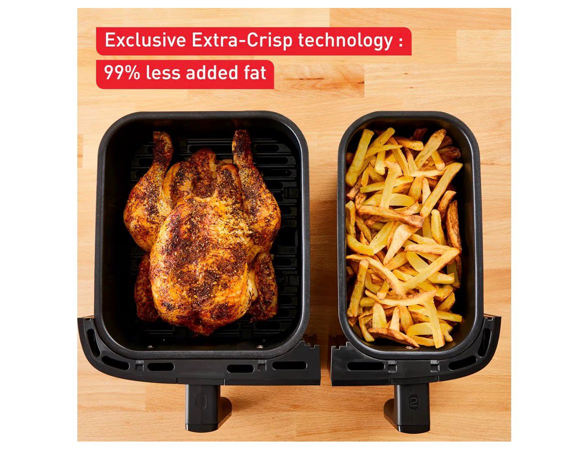 Tefal Airfryer & Grill |Dual Easy Fry & Grill | 8.3 L | Dual Drawers | 8 Pre-Set Cooking Programs | Dishwasher-Safe Parts