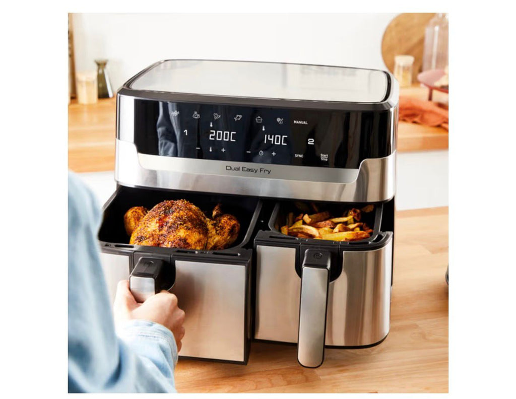 Tefal Airfryer & Grill |Dual Easy Fry & Grill | 8.3 L | Dual Drawers | 8 Pre-Set Cooking Programs | Dishwasher-Safe Parts